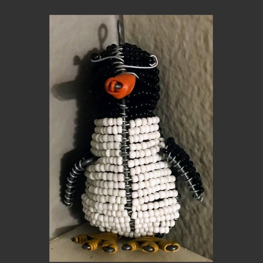 ZenZulu Beaded Penguin Christmas/Holiday Ornament *Brand New*